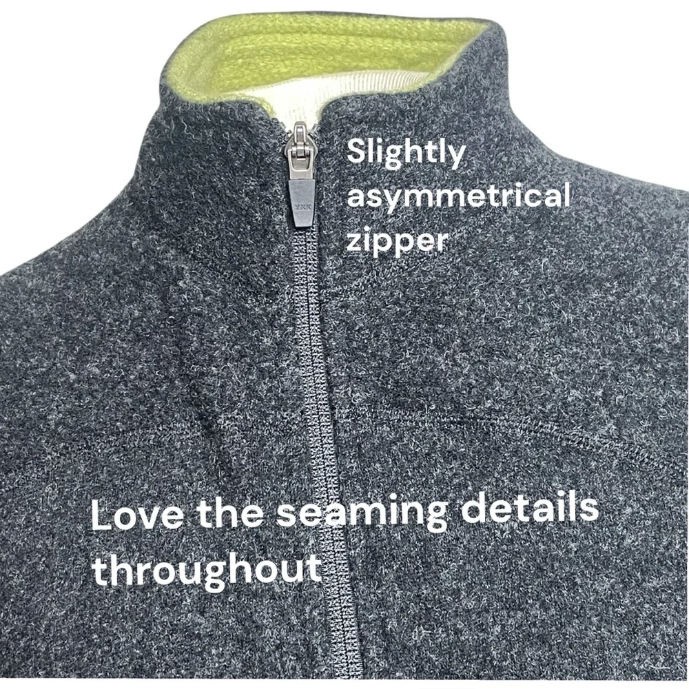 Ibex 100% Merino Wool Jacket Sweater Charcoal Gray Full Zip Fitted USA Made Med - Picture 5 of 16